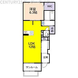 カーサアリエッタ 1LDKの間取図画像
