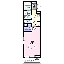 シュエット 1Kの間取図画像