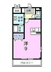 ベルメゾン 1Kの間取図画像