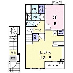 S.C.C.H-K 1LDKの間取図画像