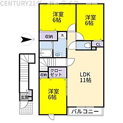 ソルレヴェンテウーノ 3LDKの間取図画像