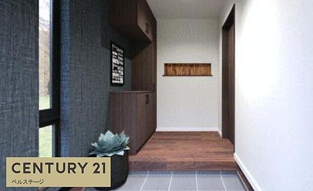 同仕様　広くスタイリッシュな雰囲気の玄関