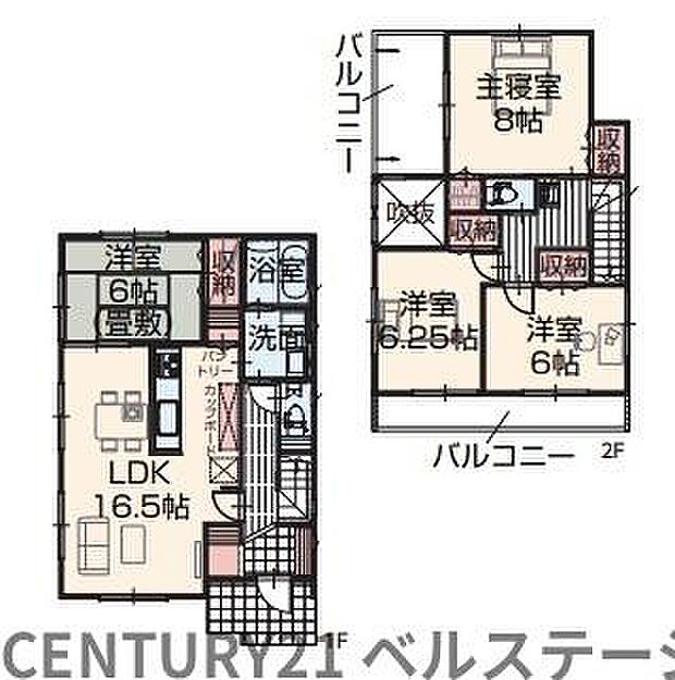 ゆとりあるLDKを中心に、家族それぞれが快適に過ごせる4LDKの住まい。居室もしっかり確保され、家族の成長やライフスタイルの変化にも対応しやすい間取りです。駐車スペースも2台分確保しています。