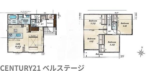 18帖超のゆとりあるLDKを中心に、家族が自然と集まる住まい。4つの洋室はそれぞれ使いやすく、子ども部屋や寝室など暮らしに合わせて活用できます。収納も備え、家族みんなが快適に暮らせる間取りです。
