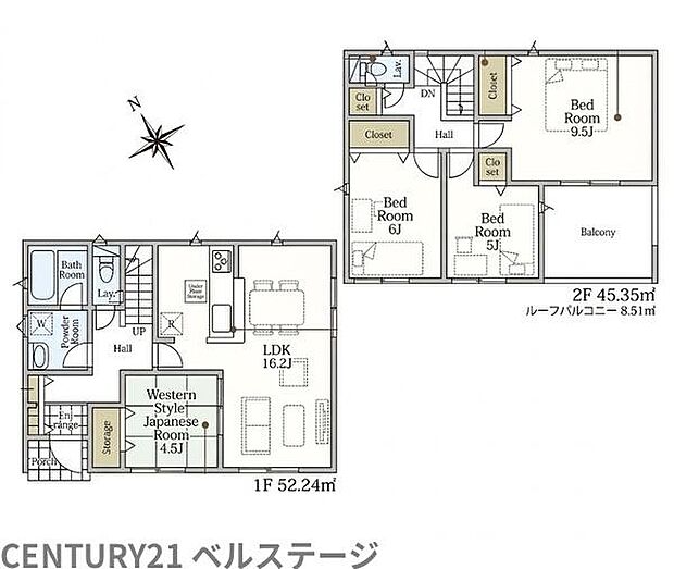広いLDKを中心に、家族それぞれが快適に過ごせる4LDKの住まい。1階の洋室和室はゲストルームや子ども・ペットの遊び場にも対応!居室もしっかり確保され、家族の成長やライフスタイルの変化にも対応しやすい