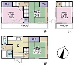 北小岩2丁目 戸建 4Kの間取り