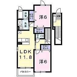 カントリービューA 2LDKの間取図画像