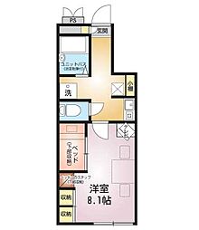 レオパレスアネシス 1Kの間取図画像