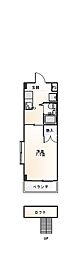 サンガーデンエル 1Kの間取図画像