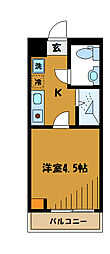 JR中央線 西国分寺駅 徒歩4分の賃貸マンション 3階1Kの間取り