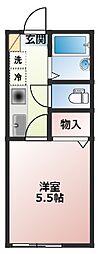 フルセイル片倉 1Kの間取図画像