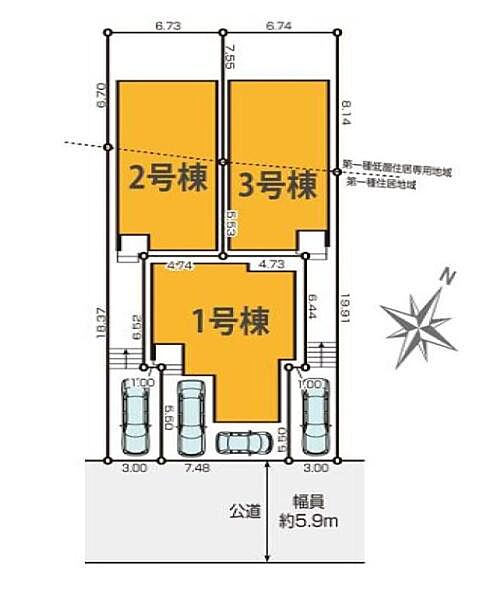 南側に向いた陽当たりの良い区画。前面道路が広く駐車もし易い物件です。
