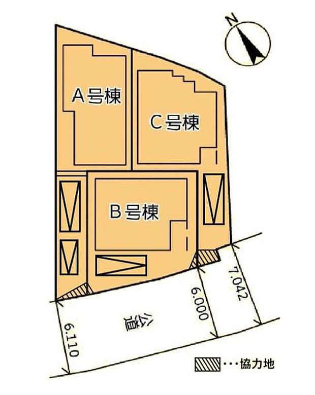 南側に向いた陽当たりの良い区画。前面道路が広く駐車もし易い物件です。