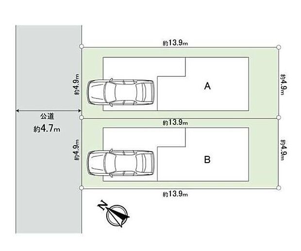 前面道路も広くお車も駐車しやすくなってます。