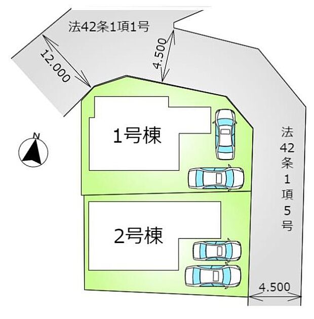 2号棟カースペースは2台（車種による）並列駐車が可能です。