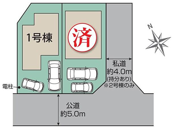 1号棟カースペースは2台（車種による）可能です！