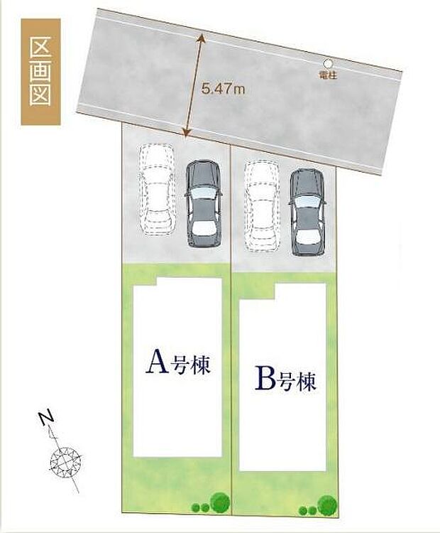 A号棟カースペースは並列2台(車種による)可能です!