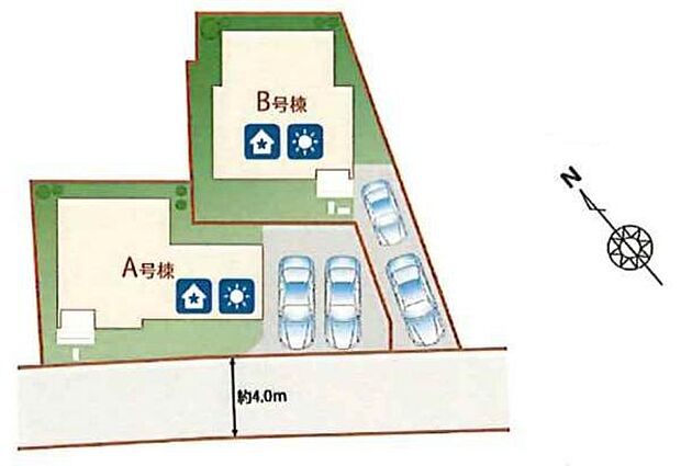 A号棟カースペースは並列2台(車種による)可能です!