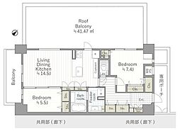 サンクレイドル横濱 2LDKの間取図画像