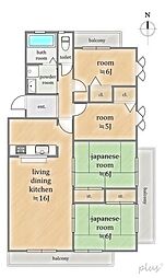 ハイラーク双ヶ丘参番館 4LDKの間取り