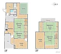 中京区西ノ京中御門東町　中古戸建 5SKの間取り