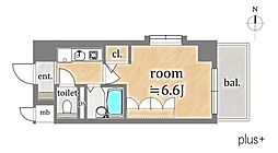 ラナップスクエア京都北野 1Kの間取図画像