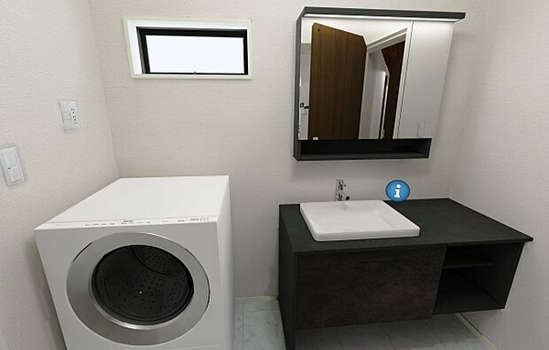 完成予想図 洗面台・洗面所☆完成イメージパースにつき、実際の内観・色彩等と異なる場合があります。家具はイメージのため、実際には付属しません。