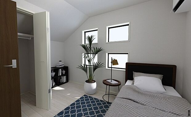 完成予想図　洋室☆完成イメージパースにつき、実際の内観・色彩等と異なる場合があります。家具はイメージのため、実際には付属しません。