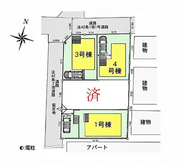 該当区画図：1号棟