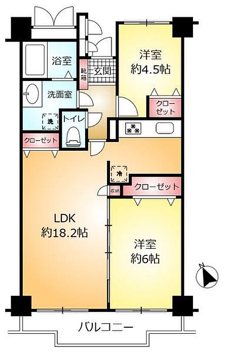 2LDK 間取り