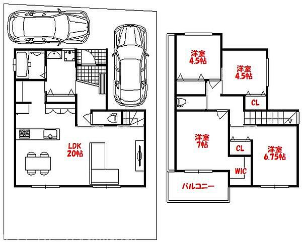 【2階建て】4LDK、土地建物セット価格：3、680万円、建物面積：約103.67ｍ2