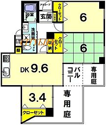 シンフォニー西京極北 3DKの間取り