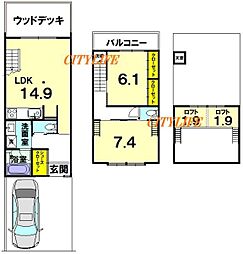 京都市営烏丸線 松ヶ崎駅 徒歩17分 2LDKの間取り