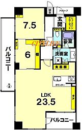 ローレルコート京都御所東 2LDKの間取図画像