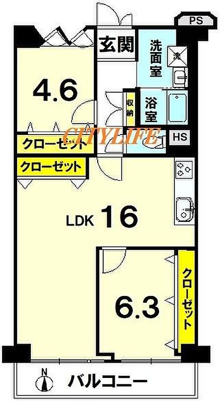 2LDK 間取り