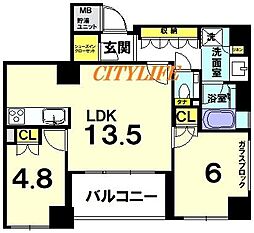 ロジュマン京都六角通 2LDKの間取図画像