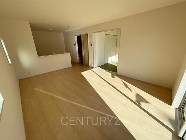 大きいソファーがおける広々リビング