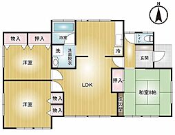 前橋市江田町平家中古一戸建て 3LDKの間取り