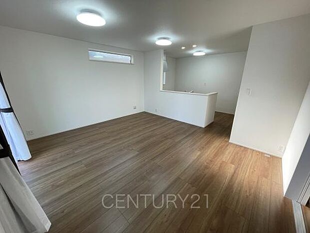 大きいソファーがおける広々リビング