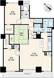 エイペックスタワー浦和 3LDKの間取図画像