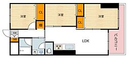 エバーグリーン住吉 4階3LDKの間取り