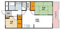 メゾンロイヤル 2LDKの間取図画像
