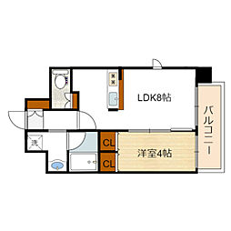 リアライズ花園町駅前 1LDKの間取図画像