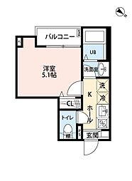 J’sコート笹塚4 1階1Kの間取り