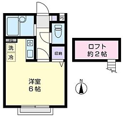 ハウスK 1Kの間取図画像