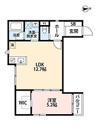 J'SCOURT文京千駄木 1LDKの間取図画像