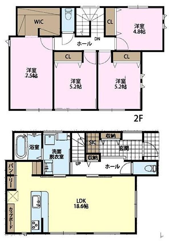 4LDKの魅力的な間取り！LDKはゆったりとした空間で、ご家族との団らん時間が、より一層充実したものになりますね！家族との仲が深まり、自然と笑顔が増えそうです！