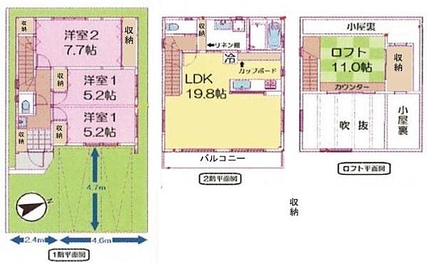 3LDKの魅力的な間取り！LDKはゆったりとした空間で、ご家族との団らん時間が、より一層充実したものになりますね！家族との仲が深まり、自然と笑顔が増えそうです！