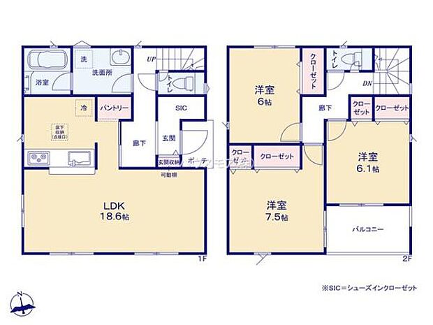 3LDKの魅力的な間取り!LDKはゆったりとした空間で、ご家族との団らん時間が、より一層充実したものになりますね!家族との仲が深まり、自然と笑顔が増えそうです!