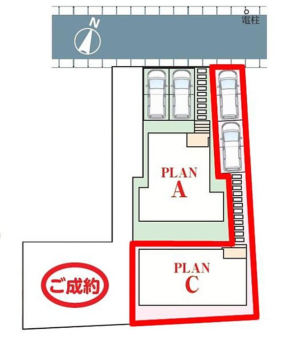 カースペースは2台付き！セカンドカー持ちの方や急な来客時にも安心ですね。